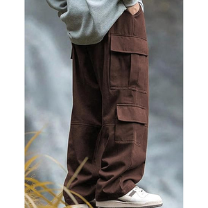 กางเกงคาร์โก้ทรงโอเวอร์ไซส์สำหรับผู้ชายสุดเทรนดี้ รับสั่งทำงานปัก พิมพ์ลาย สตรีทแวร์ ผู้ผลิตและผู้จัดจำหน่าย - Product Image 3