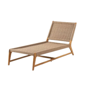 Chaises longues de jardin en rotin avec structure en bois, style minimaliste, résistantes aux UV - Product Image 4