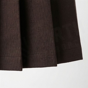 Women Pleated Knee-Length Skirt Solid Color Regular Waist Woven Fabric All Seasons Style - Product Image 6