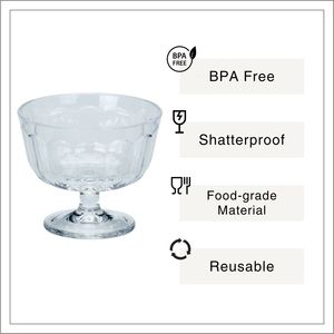 ถ้วยไอศกรีมพลาสติกใสทรงเตี้ยแบบวินเทจ ผลิตในไต้หวัน ยี่ห้อ Holar สำหรับจัดเลี้ยง บุฟเฟ่ต์ และร้านไอศกรีม - Product Image 2