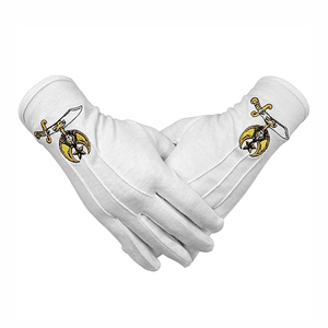 Guantes Masónicos de Algodón Blanco, Suaves, Cómodos y Ligeros, Ideales para Ceremonias, Actividades Rituales, Reuniones de Logia y Uso Formal - Product Image 2