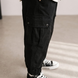 Pantalon long décontracté à jambes larges pour garçons, en coton et élasthanne, tissé, durable et respirant, pour enfants, vente en gros - Product Image 5