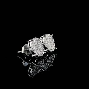 Boucles d'oreilles pour femmes en argent sterling 925, serties de diamants moissanite VVS taille brillant classique, style hip hop tendance. - Product Image 2