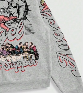 Conjunto de Sudadera con Capucha y Pantalones Deportivos Angel The Last Supper, Ropa Deportiva Unisex, Sudadera y Pantalones Deportivos Estampados de Manga Larga, Atuendo Informal - Product Image 5