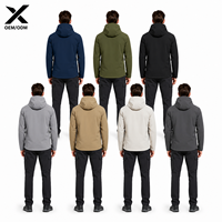 Veste softshell à capuche pour homme X Sports City |   Veste coupe-vent respirante unie et résistante à l'eau pour activités sportives en extérieur