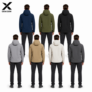 Chaqueta Softshell con Capucha para Hombre X Sports City |   Chaqueta Deportiva Lisa, Resistente al Agua, con Cierre, Transpirable, Cortavientos para Actividades al Aire Libre - Product Image 2