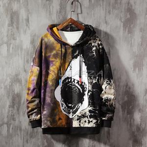 <b>PLUS</b> <b>SIZE</b> Tie Dye Printed Hooded With Pockets Long Sleeve Drawstring Loose Embroidery <b>Sweatshirt</b> High Street <b>Hoodies</b> For <b>Men's</b> - Product Image 6