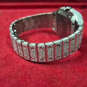 Montre de luxe pour homme à succès, en moissanite, numérique, classique, tendance, simple, en acier inoxydable, verre saphir, logo personnalisé, style antique - Product Image 1