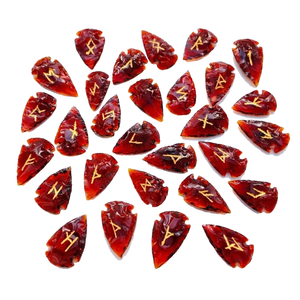 High quality red obsidian rune <b>set</b> <b>Crystal</b> Rune Wicca Energy natural stone for Divination and Intuition Meditation Protection - Product Image 5