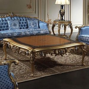 Juego de Sofás Seccionales en Forma de L de Madera Sólida con Detalles Tallados en Oro, Diseño Ecológico para Sala de Estar y Uso en Hoteles - Product Image 4