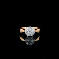 Cincin Berlian Asli Wanita Premium Emas Kuning 18kt Bersertifikat IGI Potongan Brilian 0.21ct Kejernihan VS SI Perhiasan Mewah Berkualitas Tinggi