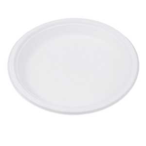 จานกลมสีขาวแบบใช้แล้วทิ้ง ขนาด 9 นิ้ว ย่อยสลายได้สำหรับใส่อาหาร - Product Image 1