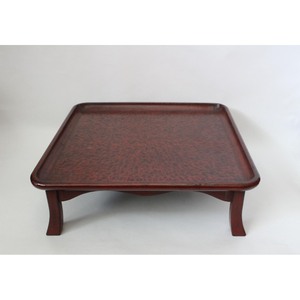 Square Wooden Serving Tray Traditional Handcrafted Design <b>Red</b> Lacquer Finish Single-piece Package - Product Image 1