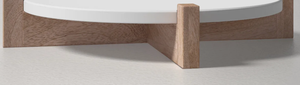 Support à gâteau minimaliste blanc et bois, plateau rond pour présentation alimentaire, idéal pour les buffets d'hôtel, la restauration et le thé de l'après-midi - Product Image 2