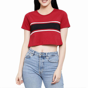 Summer Fashion Wear Women Short Sleeve Crop <b>Top</b> <b>Cropped</b> Best Design Good Material Women Crop <b>Top</b> T Shirt - Product Image 1