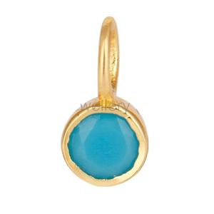 Or Plaqué 925 Sterling Argent Turquoise Pierres Précieuses Pendentif Bijoux Grossiste - Product Image 1