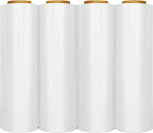 Film étirable transparent laminé souple et imperméable pour le stockage 500mm x 20 microns x 1500 pieds, film d'emballage pour palettes, impression sérigraphique, qualité alimentaire - Product Image 6