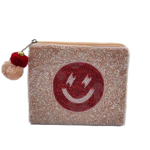 Pochette à monnaie perlée Smile Seed beau portefeuille porte-monnaie perlé personnalisé pour les femmes pochette à monnaie à la mode avec - Product Image 1