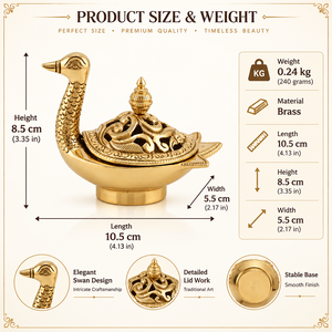 Vintage Swan Brass Incense Burner Carved <b>Bird</b> Shape Metal Bakhoor Censer <b>Decorative</b> Gold Dhoop Holder Temple Home Craft - Product Image 5
