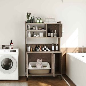 1 Pezzo Grande Lettiera per Gatti con Ripiani Espositivi e Contenitori - Accessorio Premium per il Comfort Felino - Product Image 3