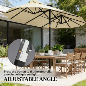 Ombrellone da Giardino Solare Bianco Crema per Esterni e Parasole - Product Image 2