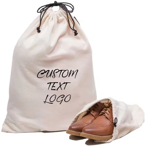 Amana Textiles Durable Eco-Friendly Reusable Cotton Canvas Drawstring <b>Shoe</b> <b>Bag</b> Custom Production for Fashion Retail Utility Use - Product Image 1
