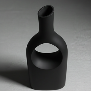 Luxury Geometric Hollow <b>Matte</b> Black Metal Vase Elegant Handcrafted Modern Home Decor <b>Table</b> Centerpiece Single Unit Only - Product Image 3