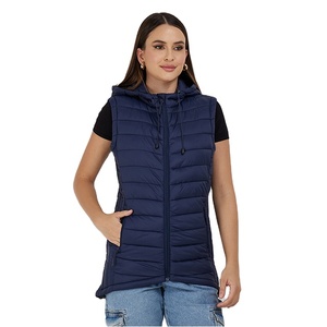 OEM Custom Logo Regular Quilted Knitted 100% Polyester Women's Sleeveless Slim Fit Breathable Winter <b>Jackets</b> - Product Image 1