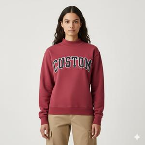 Service OEM – Sweat-shirt pull molletonné surdimensionné à col montant pour femme, en polyester/coton, style décontracté, idéal pour l'hiver – Qualité supérieure - Product Image 1