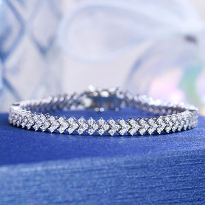Wholesale <b>Men</b> Women Hip Hop Fancy Square Tennis Bracelet diamond Mossanite Moissanite 925 Sterling <b>Silver</b> Jewelry - Product Image 1