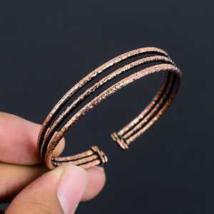 Vintage Hammered Pure <b>Copper</b> Classic Women's Adjustable Open <b>Bangle</b> Artisan Boho Fashion Jewelry <b>Bangles</b> - Product Image 5