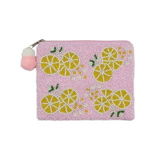 Elegante monedero bordado con cuentas de semillas para mujer, monedero de lujo hecho a mano con cuentas de semillas bordadas. - Product Image 1