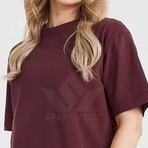 T-shirt décontracté pour femme, coupe ample, col rond, manches courtes, 100 % coton écologique, couleur unie, respirant, séchage rapide, jersey - Product Image 6