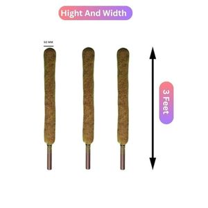 Poteau en coco naturel de 3 pieds (36 pouces) en fibre de coco pour plantes grimpantes - Product Image 1