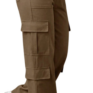 Pantalones Cargo de Pierna Ancha para Mujer, Cintura Alta Elástica, Ajuste Holgado, Poliéster de Secado Rápido, Múltiples Bolsillos, Ropa Urbana, Comodidad para Exteriores - Product Image 5