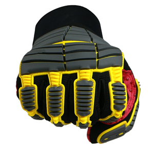 Gants de travail haute performance en cuir de vachette avec protection TPR contre les chocs, réduction des impacts élevés, pour le travail dans les champs pétrolifères, paume en coton - Product Image 3