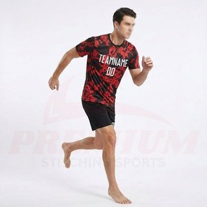Custom Soccer Uniform 100% <b>Polyester</b> Set Abstract Jersey <b>Shorts</b> Set <b>Polyester</b> Football Kit - Product Image 3
