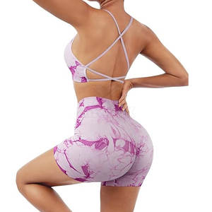 Shorts de yoga et soutien-gorge de sport pour femmes, ensemble 2 pièces, respirant, extensible, séchage rapide, idéal pour la course à pied - Product Image 6