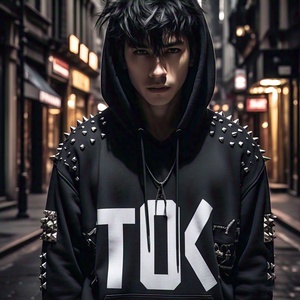 Sweat-shirts unisexes en molleton 100% coton, surdimensionnés, lourds, décontractés, streetwear - Product Image 2