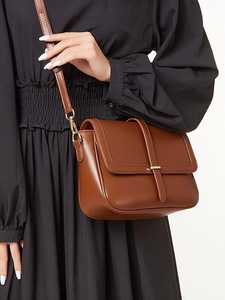 ZOLO LEATHERS Classic Brown Genuine Leather Crossbody <b>Bag</b> with Zipper Closure Anti-Theft & Multi-Functional Design for Women - Product Image 3