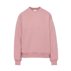 Sudadera holgada de algodón orgánico para mujer, Jersey de punto de felpa francesa de 330GSM, cuello redondo, talla grande, personalizado, OEM, 100% - Product Image 3