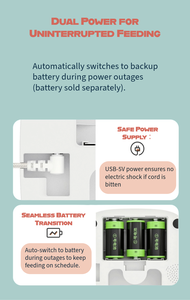 เครื่องให้อาหารสัตว์เลี้ยงอัตโนมัติทำจากสแตนเลสสำหรับแมวและสุนัข - Product Image 5