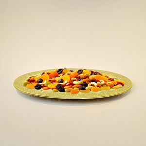 Elegant Brass Gold Oval <b>Serving</b> <b>Tray</b> with Intricate Floral Engravings - Decorative Metal Platter for Dining, <b>Parties</b> & Home - Product Image 4