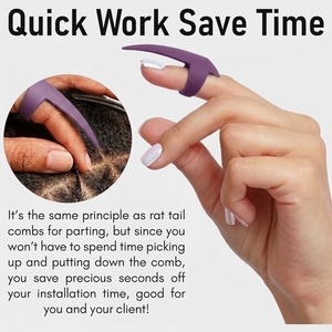Salon Hair Extension Parting Finger Tool Hair Separation Ring with Easy Nail Finger Design for Precise Sectioning Styling - Product Image 2
