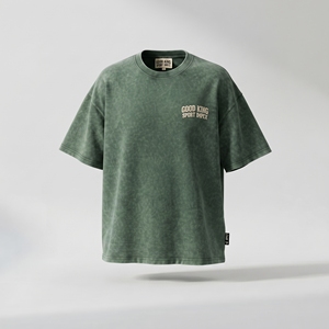 T-shirt surdimensionné personnalisé pour homme, coupe décontractée, en coton délavé, avec logo brodé, style streetwear, fabrication OEM/ODM, marque privée - Product Image 1