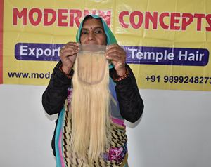 Cabello sin procesar al por mayor Natural Genius trama rubia 6*6 cierre recto ninguno derramamiento templo crudo virgen vietnamita cabello humano - Product Image 2