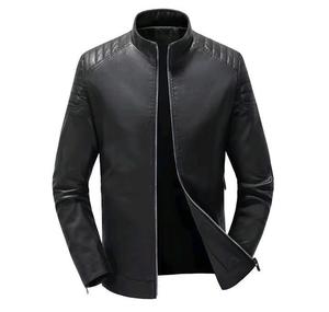 Chaqueta de cuero clásica para hombre, informal, de invierno, con cuello alto, impermeable, transpirable, ecológica, de secado rápido, suave y de alta calidad. - Product Image 1