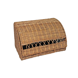 ตะกร้าใส่ขนมปังหวาย, ตะกร้าหวายมีฝาปิดแบบเปิดด้านหน้า, ที่เก็บของในครัว, กล่องเก็บของ, ภาชนะใส่เครื่องปรุง, ตู้เก็บของจากเวียดนาม - Product Image 1