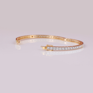 Luxury 18K Gold Plated Thin Hiphop Charm <b>Bangle</b> <b>Bracelet</b> with Moissanite for Women Wedding Jewelry - Product Image 4