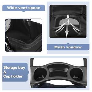 Poussette pliable pour animaux de compagnie personnalisée en TH-PPS-134 avec fenêtres en maille de rangement supplémentaires Auvent réglable pour le voyage - Product Image 3